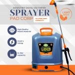 Pad Corp Li-Ion Lithium Battery Sprayer 12 Volt x 14 Amp 1 Year Battery Warranty, Light Weight, 4.5 LPM Copper Motor, 16 Liter Tank India's First Digital Volt Meter