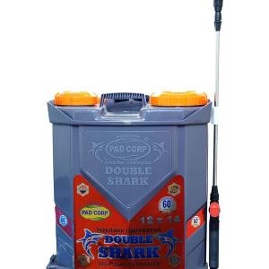 PAD Corp Double Shark 12 Volts X 14 Ampere Double Power Double Motor Battery Sprayer | 18 Liter Tank Capacity | 1.7Ah Charger | (Model-Double Shark)(Color- Gray-Orange)
