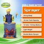 PAD Corp Double Shark 12 Volts X 14 Ampere Double Power Double Motor Battery Sprayer | 18 Liter Tank Capacity | 1.7Ah Charger | (Model-Double Shark)(Color- Gray-Orange)