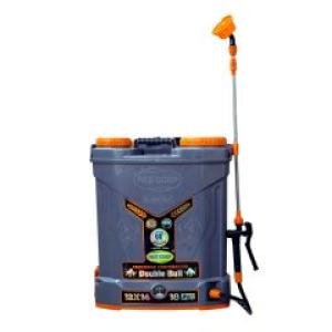 Pad Corp Double Bull Battery Operated Sprayer Double Motor Double Power Battery 12Volt x 14 | 18 Liter | 1.7AH Fast Charger (Model-Double Bull) (Color- Gray-Orange)