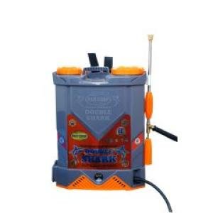PAD Corp Double Shark 12 Volts X 14 Ampere Double Power Double Motor Battery Sprayer | 18 Liter Tank Capacity | 1.7Ah Charger | (Model-Double Shark)(Color- Gray-Orange)
